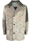 By Walid Green Jacob Quilted Peacoat In Green