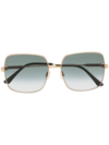 Jimmy Choo Trisha Oversized Square Sunglasses In Gold
