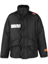 Heron Preston Logo-patch Padded Coat In Schwarz