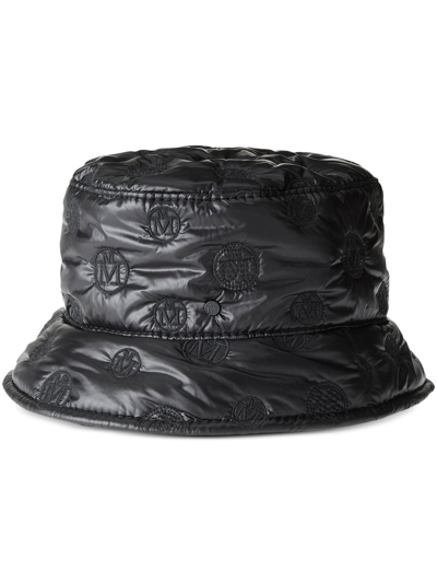 Maison Michel Axel Embroidered-monogram Bucket-hat In Black