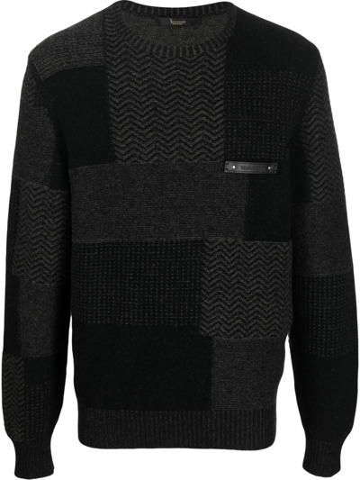 Billionaire Chest Logo-patch Knit Jumper In Schwarz