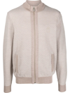 Billionaire Zipped-up Knit Bomber Jacket In Nude