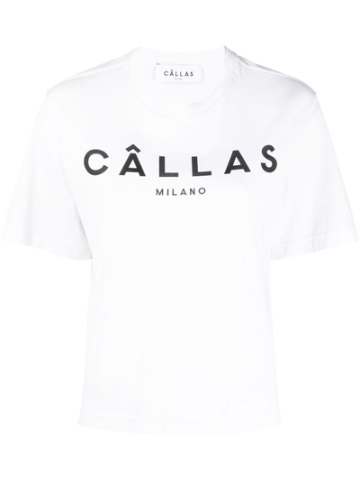 Callas Milano Logo-print Organic Cotton T-shirt In Weiss