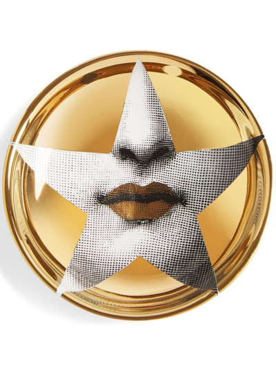 Fornasetti Ashtray Tema E Variazioni N.399 In White/black/gold