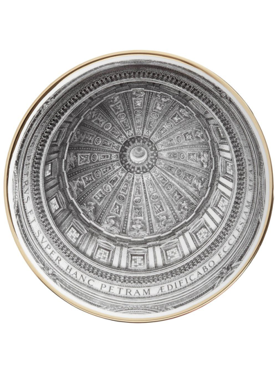 Fornasetti San Pietro Plate In Schwarz