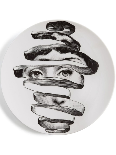 Fornasetti Graphic-print Plate In Weiss