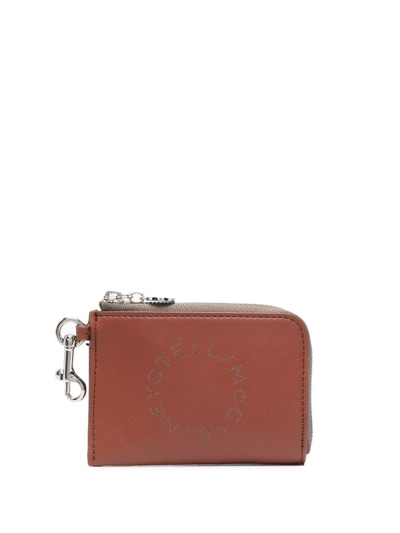 Stella Mccartney Perforated Logo-detail Purse In Braun