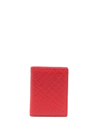 Comme Des Garçons Embossed-pattern Leather Wallet In Rot