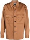 Zegna Button-down Fastening Overshirt In Brown