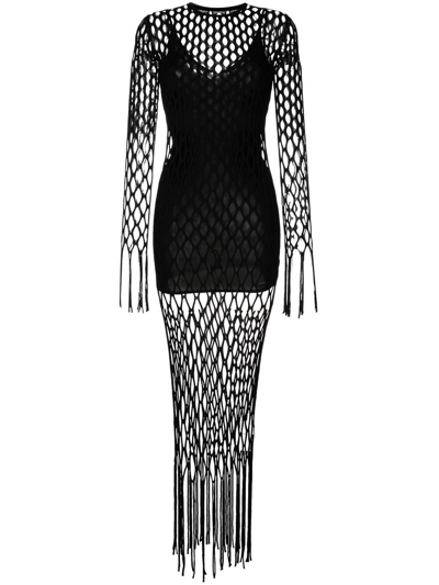 Dion Lee Reef Net Maxi Dress In Black