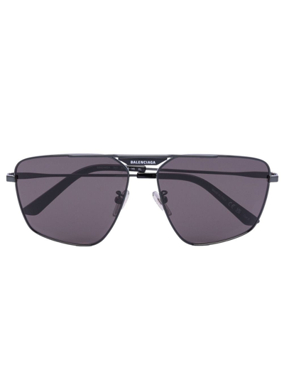 Balenciaga Geometric Pilot-frame Sunglasses In Schwarz