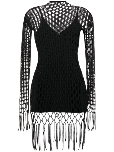 Dion Lee Reef Net Mini Dress In Black