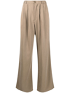 Reformation Mason Darted Wide Leg Trousers In Neutrals
