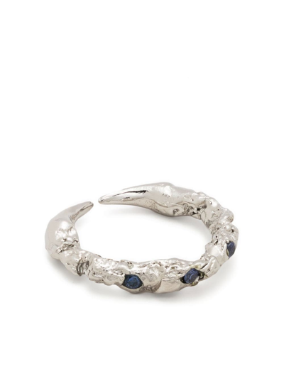 Vann Jewelry Claw Crystal Embellished Ring In Silver