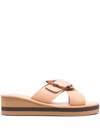 ANCIENT GREEK SANDALS THAIS RAINBOW WEDGE SLIDES