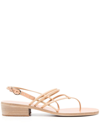 Ancient Greek Sandals Cycladic Metallic Leather Strappy Sandals In Natural