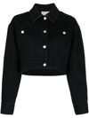 Alexander Mcqueen Cropped Denim Jacket In Black