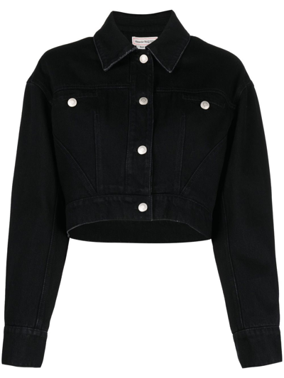 Alexander Mcqueen Denim Jacket In Black