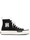 Amiri Court High-top Canvas Sneakers In Black