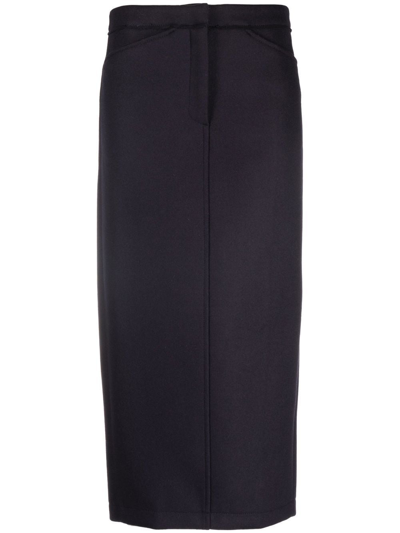 N°21 High-waisted Midi Skirt In Black