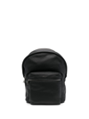 ZEGNA LOGO-PLAQUE LEATHER BACKPACK