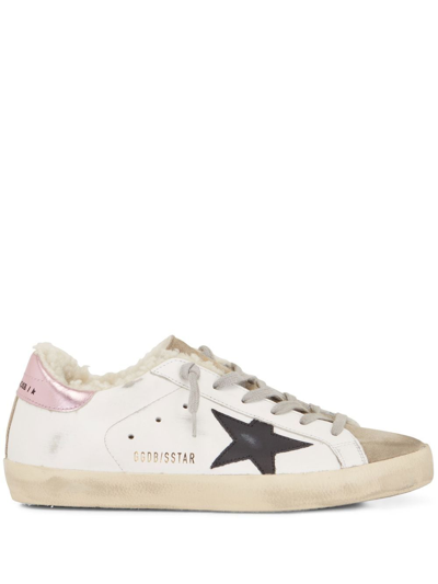 Golden Goose Lace-up Low-top Sneakers In White/pink