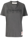 Golden Goose Doris Upside Down Logo Cotton Graphic Tee In Grey