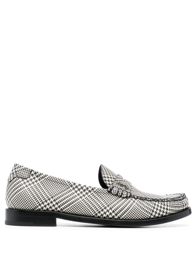 Saint Laurent Checked Slip-on Loafers In Coffee/white | ModeSens display picture 2