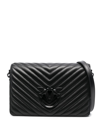 PINKO LOVE QUILTED LEATHER CROSSBODY BAG