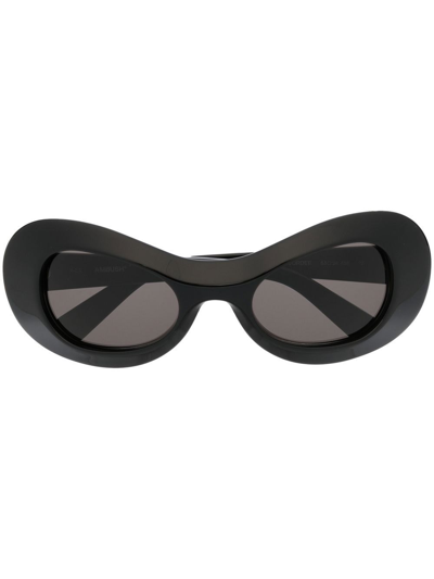 Ambush Oval-frame Logo Plaque Sunglasses