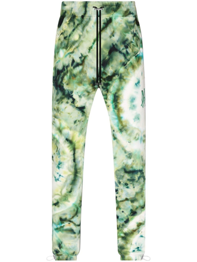 Amiri Tie-dye Organic Cotton Track Pants In Green