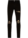 Amiri Aloha Low-rise Skinny Jeans In Black