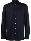 Barba Napoli Cutaway-collar Long-sleeved Shirt In Blau