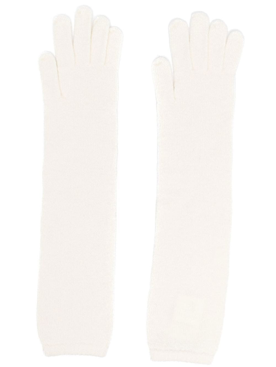 Gentry Portofino Ribbed-knit Long Gloves In Nude