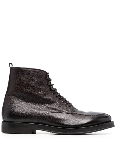 Alberto Fasciani Lace-up Leather Boots In Braun