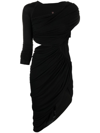 Rick Owens Draped-design Cut-out Detail Dress In Black