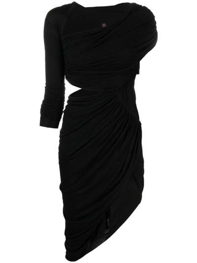 Rick Owens Draped-design Cut-out Detail Dress In Black