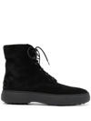 TOD'S W.G. LACE-UP SUEDE BOOTS