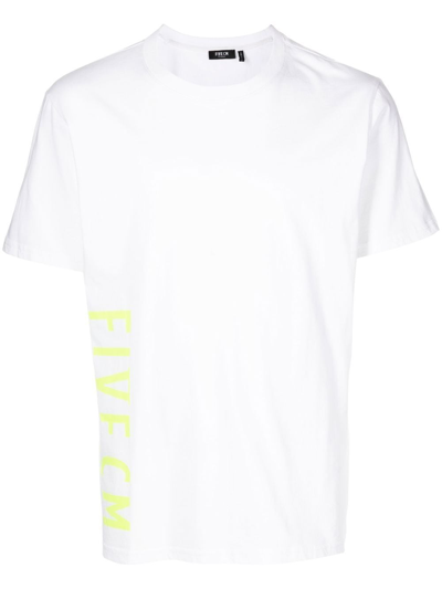 Five Cm Rear-logo Crew-neck T-shirt In Weiss
