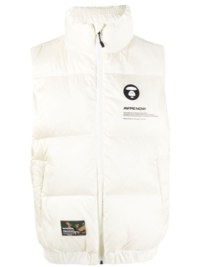 Aape By A Bathing Ape Logo-patch Padded Gilet In Nude