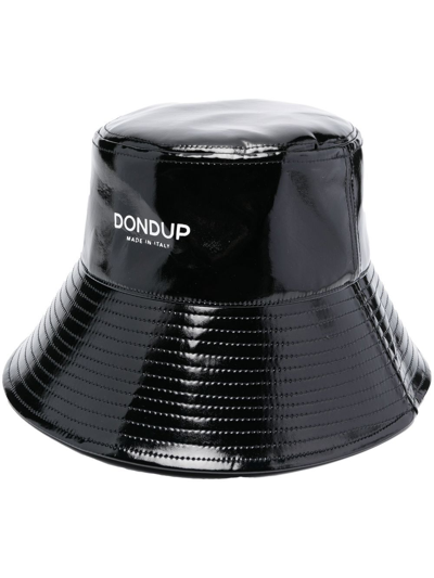 Dondup Logo-print Detail Bucket Hat In Schwarz