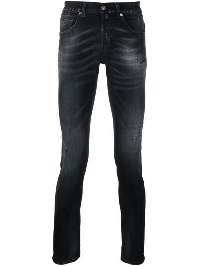 Dondup Slim-cut Leg Jeans In Schwarz