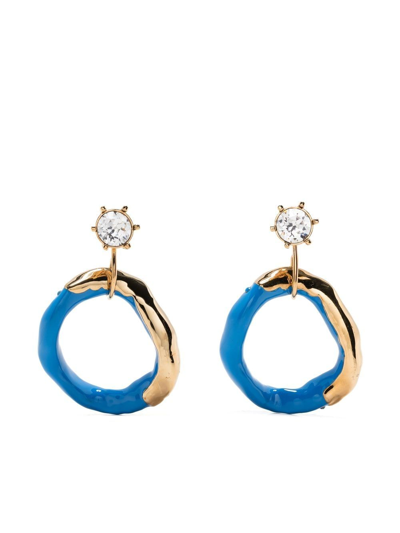 Colville Calamari Two-tone Earrings In Gold Plated / Turquoise