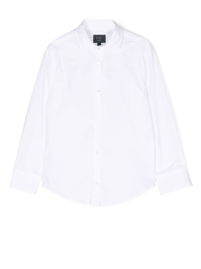 Fay Tailored Spread Collar Shirt In Weiss