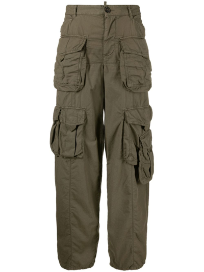 Dsquared2 Mid-rise Cargo Trousers In Green