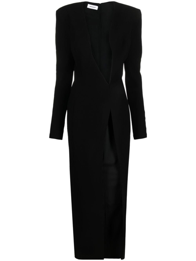 Monot Plunging V-neck Dress In Black