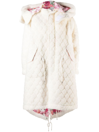Comme Des Garçons Oversized Quilted Coat In White