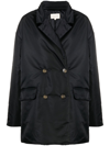 Loulou Studio Solan Double-breasted Padded Shell Jacket In Black