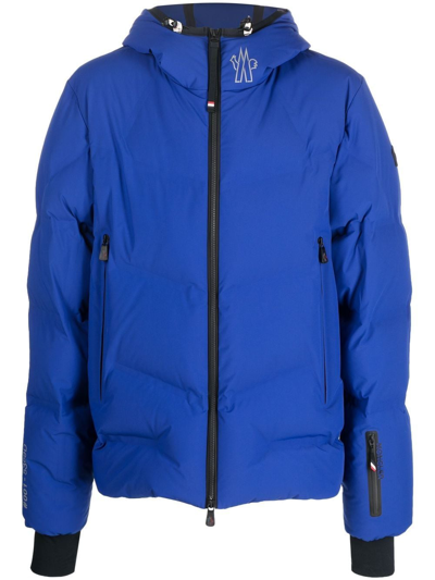 Moncler Arcesaz Hooded Nylon Down Ski Jacket In Blue