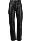 DURAZZI MILANO CUT-OUT LEATHER STRAIGHT-LEG TROUSERS